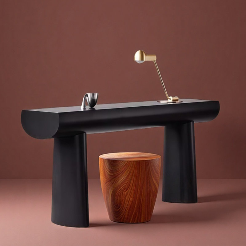 Console Mid-Century moderne en bois massif, H 29,5 po x l 47,2 po x P 16,5 po