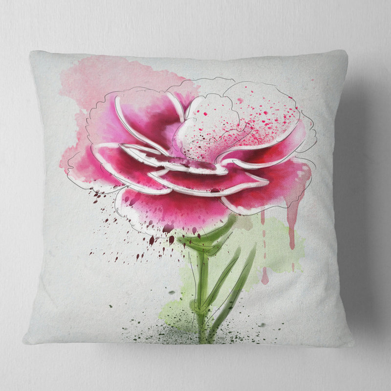 Coussin floral à main, Coussin décoratif, 16 po x 1 po