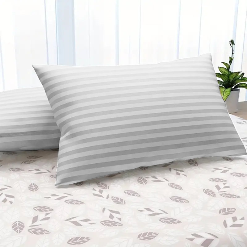 Aspire Homeware Ultra Soft & Breathable Microfiber Striped Pillowcase (Pack Of 2), White