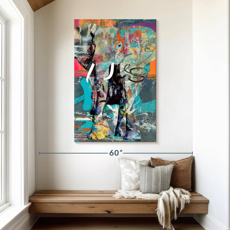Brampt Elephant Graffiti, 48" H x 32" W