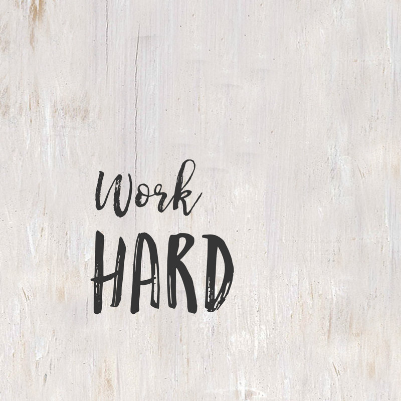 Work Hard - Wrapped Canvas Print, 30cm H x 30cm W