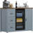 52 Inch Kitchen Island with Mini Fridge Space, Outlet & Storage-278124513-278124526