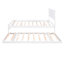 Lit plateforme blanc avec lit gigogne réglable en bois de pin et pour une durabilité à partir de matériaux-770491394