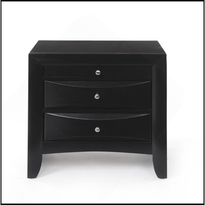 Table de chevet 1Pc avec finition en chêne et deux tiroirs de rangement
