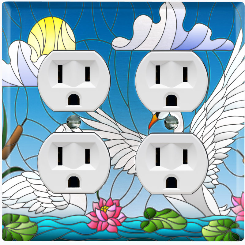 Patterned 2 - Gang Toggle Light Switch Standard Wall Plate