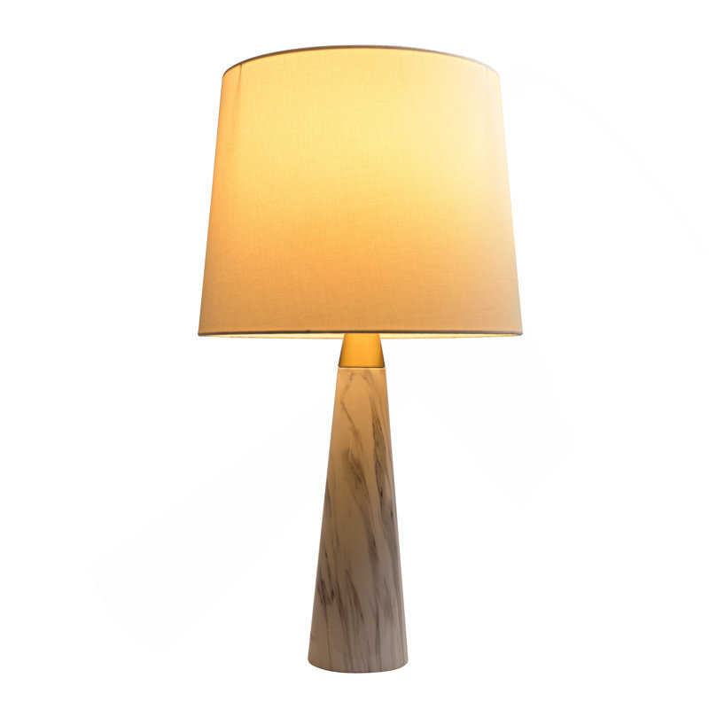 Lampe de table Enclave Hydro White avec interrupteur marche / arrêt et base en faux marbre