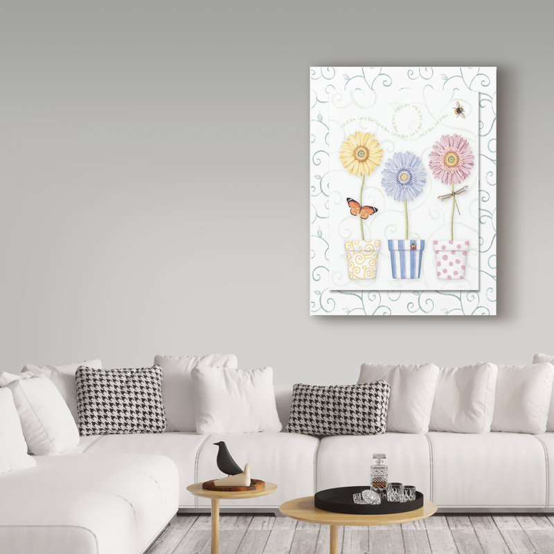 «Gerber Daisies 1», affiche vintage sur toile tendue, H 24 po x l 18 po