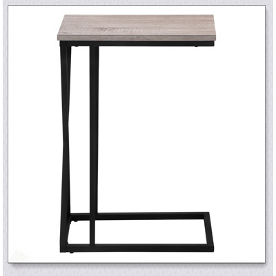 Table d'appoint en forme de C, utilisation finale et latérale, design moderne pour le salon et la chambre à coucher, peu encombrant et élégant