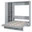 Lit escamotable mural Murphy avec tablettes, garde-robe et lumières DEL, gris-1782600973