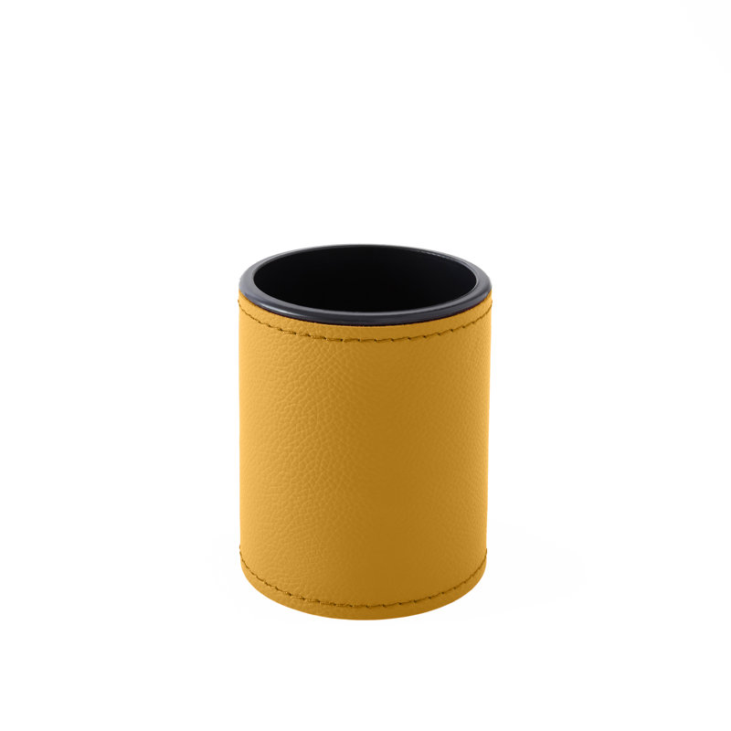 Wiltraud Leather Pen Holder, Yellow