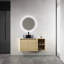 Meuble-lavabo mural de 42 po avec lavabo d'art en céramique, 1 tablette de rangement et 2 portes à fermeture douce, écologique et élégant