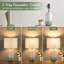  Lampe de table 23 po en céramique verte et blanche moderne avec éclairage à 3 intensités pour le salon, la chambre et le bureau-960378108