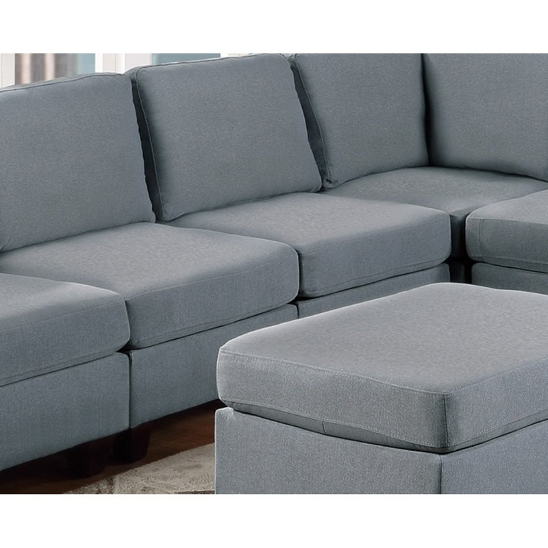 Chaise sans accoudoirs en tissu 1pc, Gris