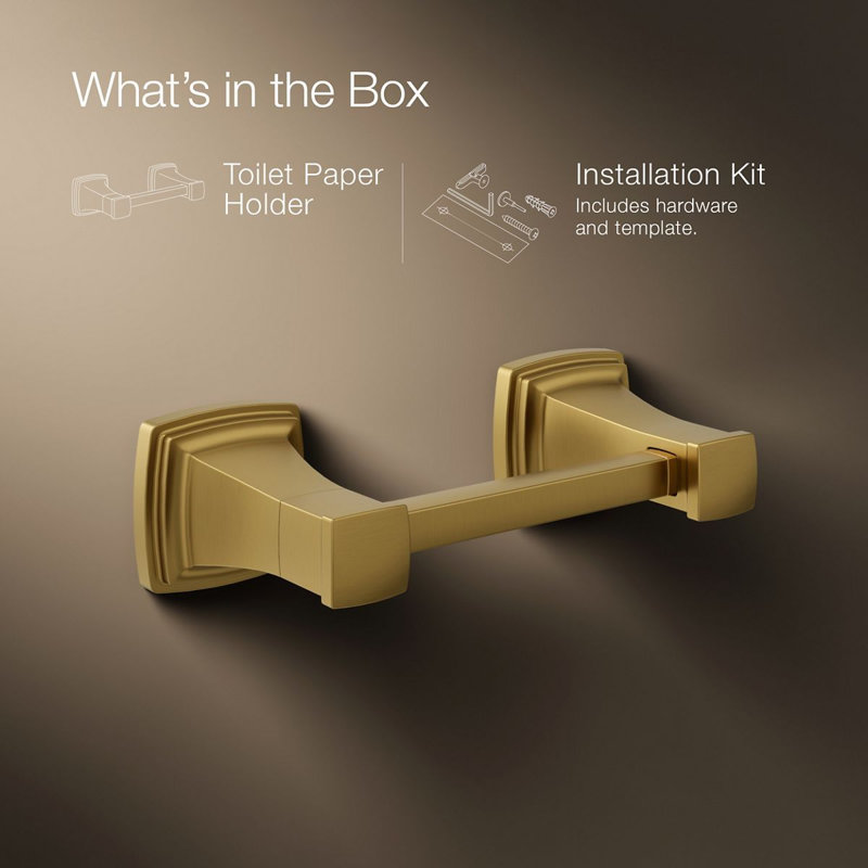 Riff Pivoting Toilet Paper Holder, Gold