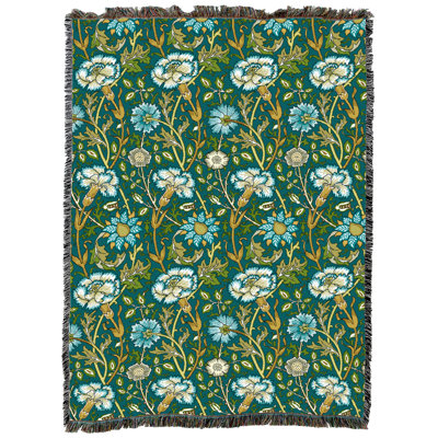 Couverture Capri rose et rose pure Pure Pure Weavers William Morris - Artisanat - Jeté en coton tissé à la main