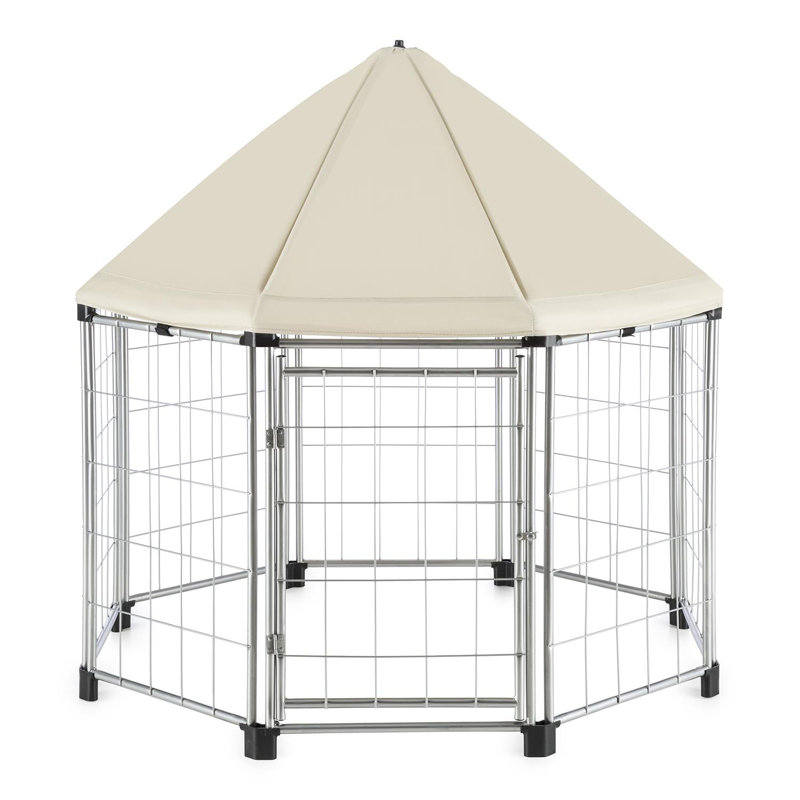 Fort 91cm H Metal Exercise Pen, Beige
