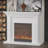 Black Solid Wood Freestanding Fireplace-1330892276