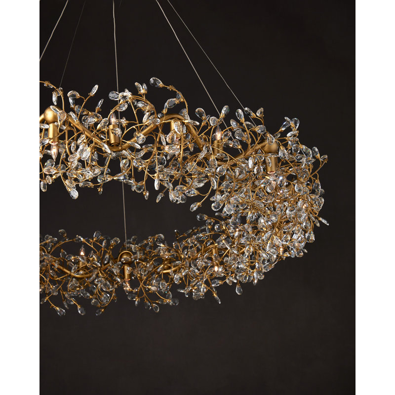 Crystal Bud LED Chandelier, 43"