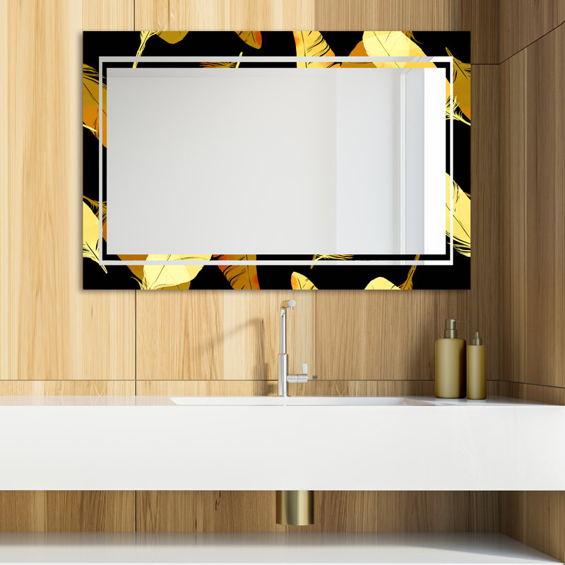 Miroir de salle de bain Glam, H 32 po x l 24 po, Plumes 
