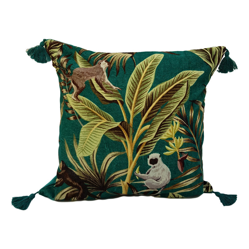 Jester Animal Print Green Square Cushion