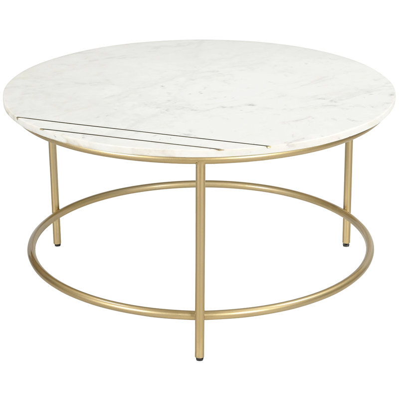 Anjanet Three Leg Coffee Table, Gold, White