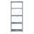 Grey And Silver 4-Shelf Bookcase