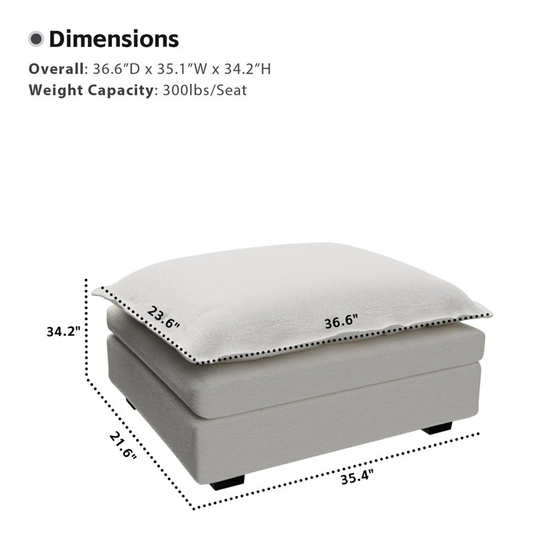 Middle Seat Frame&Back Cushion&Back Frame&Ottoman&Legs