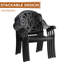 Chaise de patio en fonte d'aluminium 4 pièces avec structure noire et coussins de couleurs aléatoires