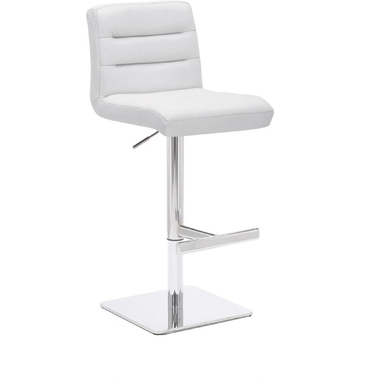 Upholstered Adjustable Height Counter Stool with Metal Frame