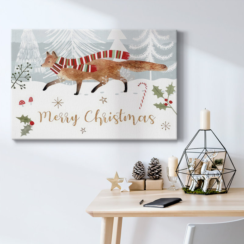 Toile tendue de la collection Woodland Christmas, H 12 po x l 18 po