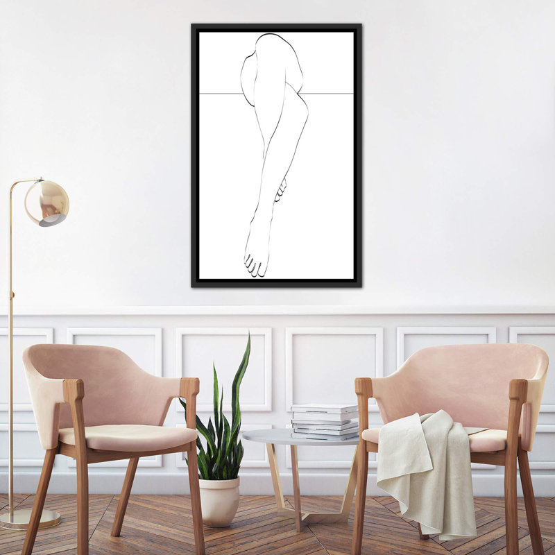 Pieds le-imprimé, Toile avec cadre noir, H 40 po x l 26 po x P 1,5 po