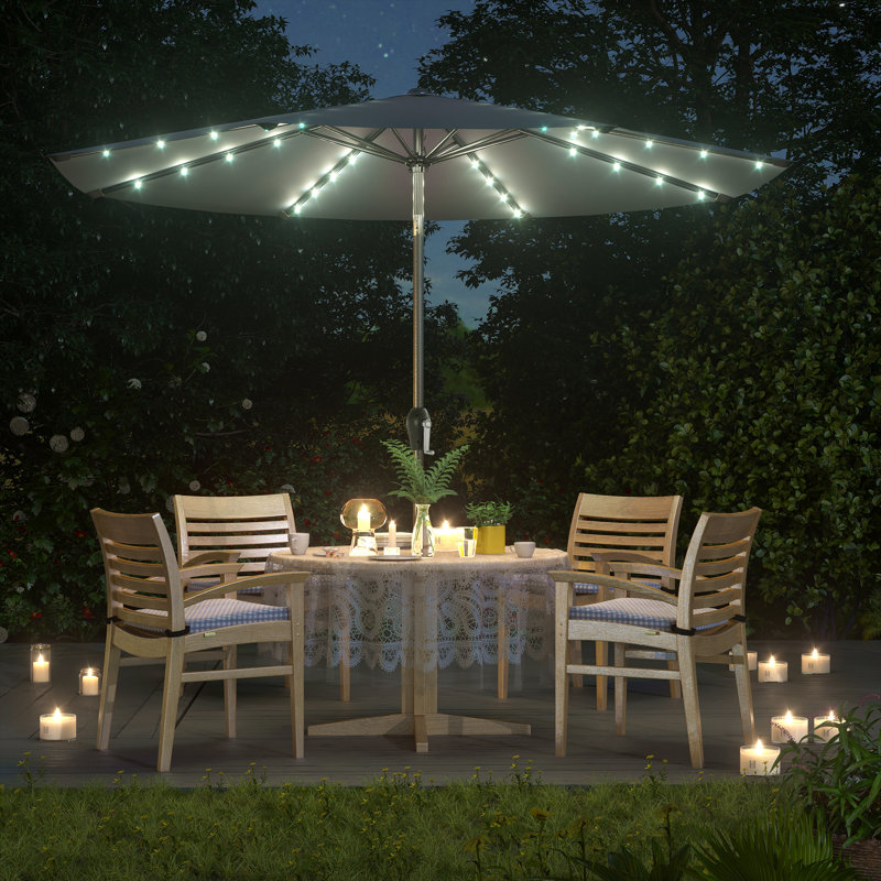 Ethel 300cm Parasol, Grey, 253.5cm H x 300cm W x 300cm D