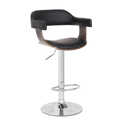 Tabouret de bar contemporain pivotant réglable avec accoudoirs rembourrés