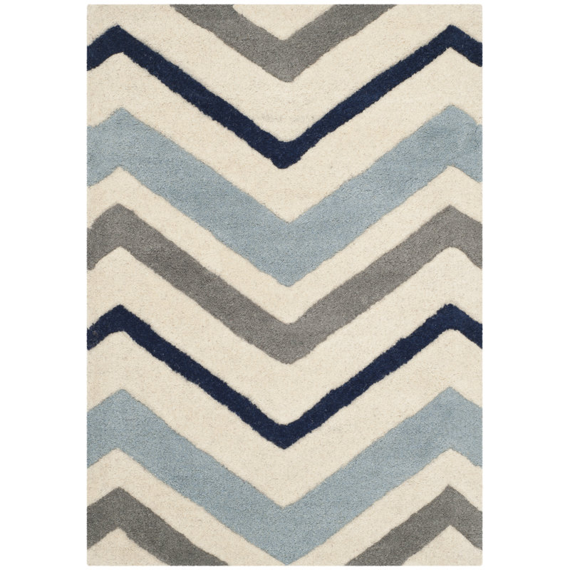 Teresita Hand Tufted Wool Chevron Rug, Rectangle 10' x 14'