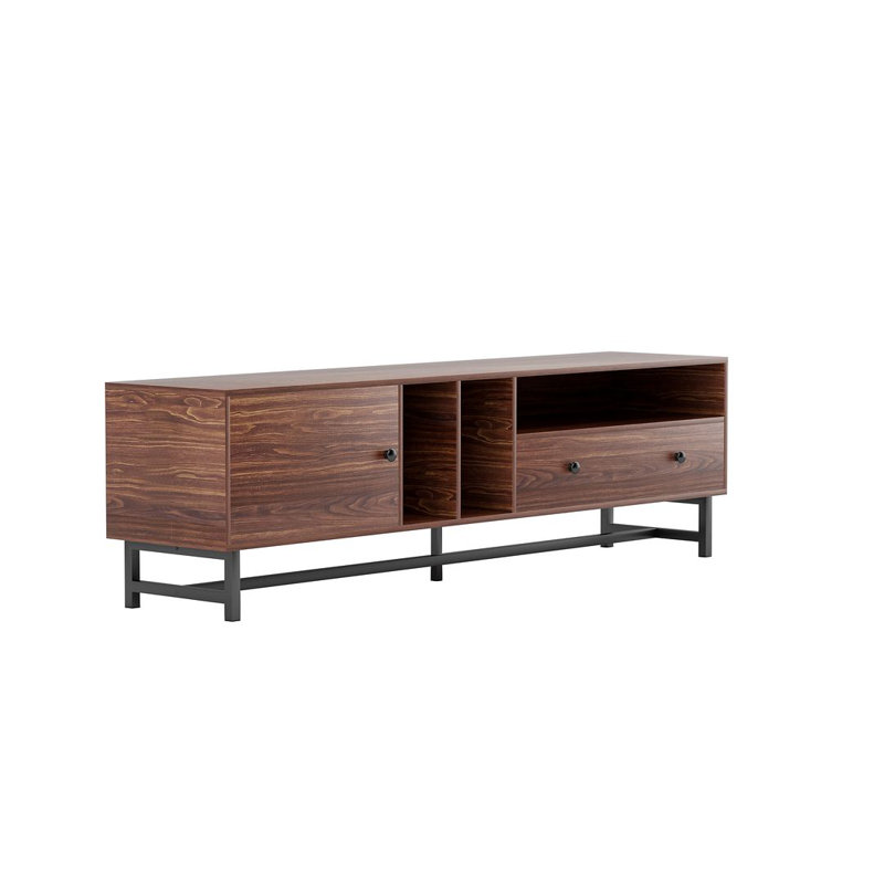 Mid Century Rustic Walnut TV Cabinet For Up Tp 90 Inch TV's