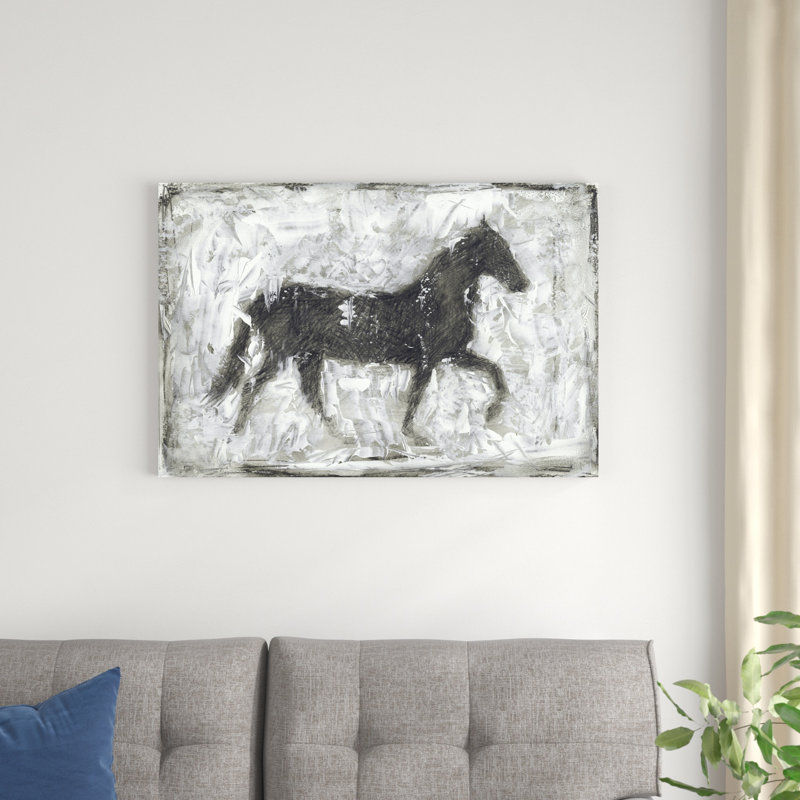 " Equine Silhouette I " by Ethan Harper Painting Print, 24" H x 36" W x 1.25" D