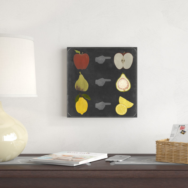 Blackboard Fruit II, H 12 po x l 12 po x P 1,25 po