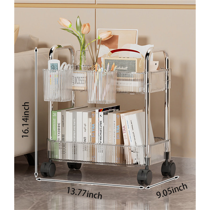 Alyaa 16.14'' H x 13.77'' W Book Cart