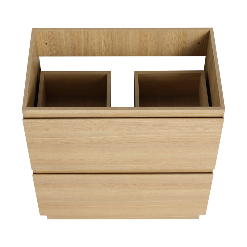 Meuble-lavabo de salle de bain 30 po, armoire autoportante en chêne avec tiroir double, moderne, bois d'ingénierie, meuble-lavabo pratique avec tiroir moderne sans bois d'ingénierie