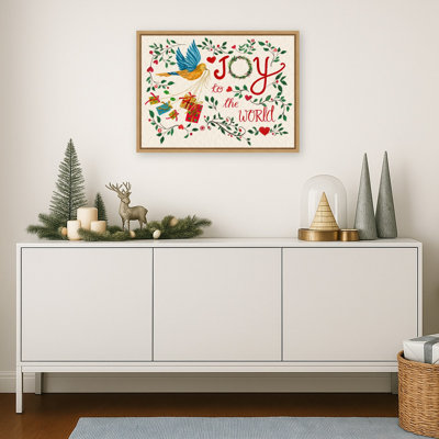 Joy To The World Bird by Suchi Deb Framed Canvas Wall Art Print