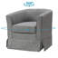 Fauteuil demi-tonneau pivotant en tissu tissé Falahee-112511492