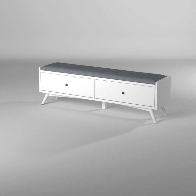 Banc de rangement de 59 po Williams, Blanc