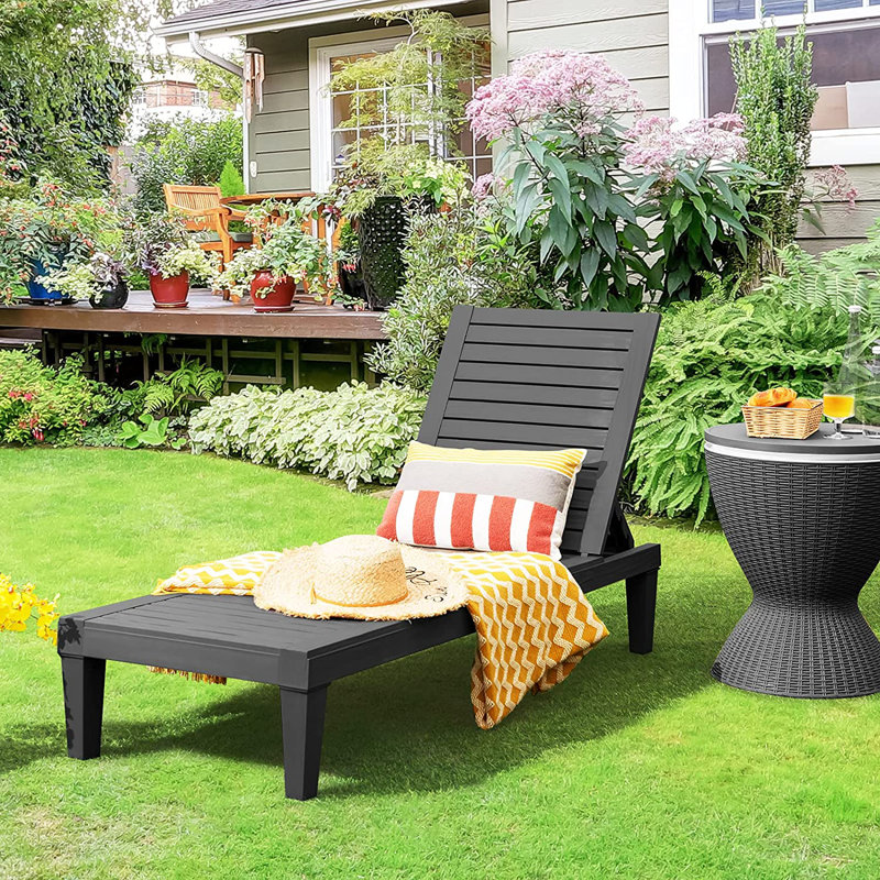 Hvidovre 190cm Long Reclining Single Chaise, Black