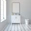 Meuble-lavabo autoportant 36 po Anvay en blanc mat avec plateau en céramique blanche-1543568049