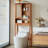 Over The Toilet Storage Cabinet With Rattan Sliding Door, 68" Tall Wood Above Toilet Bathroom Organizer W/Adjustable Shelf & Curved Profile, Space Saver Freestanding Washer Shelf-1883960649