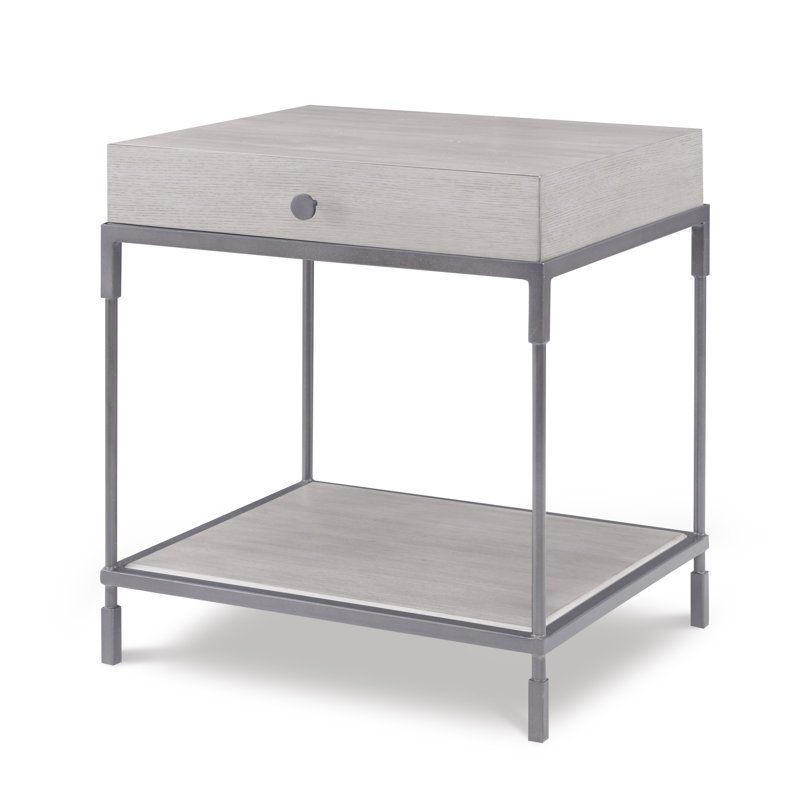 Caribe Solid Wood End Table, Pewter, Peninsula