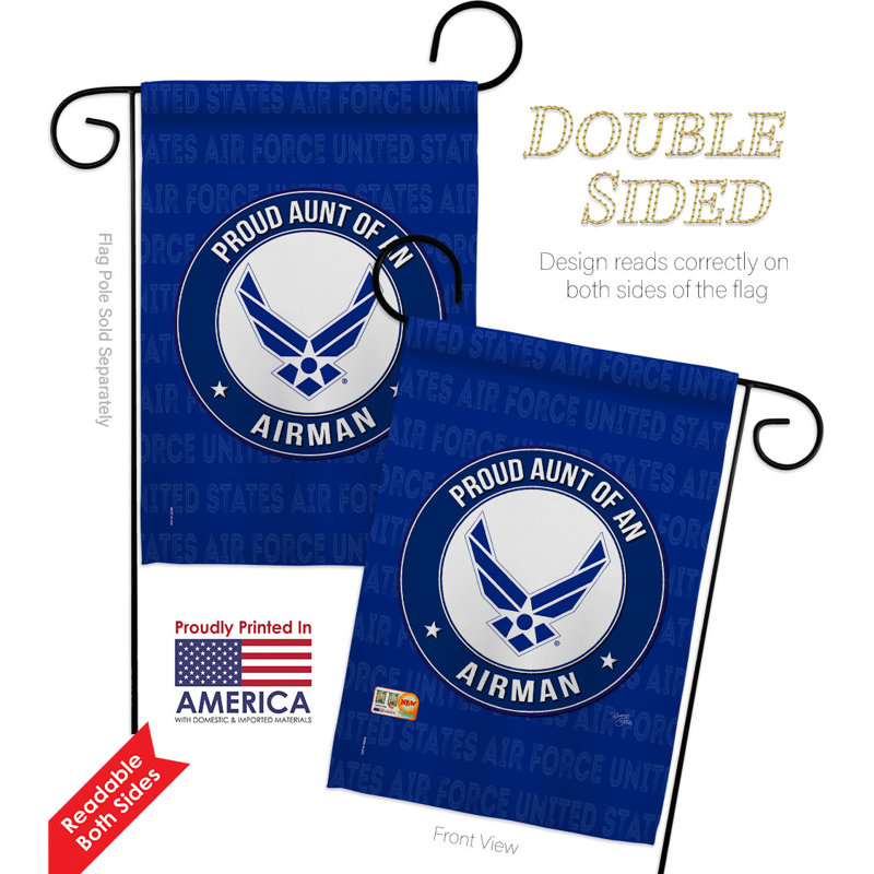 Proud Mom of Airman Blue Polyester Garden Flag