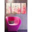 Horloge murale élégante en toile décorative (3 pièces), 33,5 po x 17,7 po | Toile 100% suède avec cadre 100% bois (épaisseur: 1,2 po) | Décoration élégante pour le salon et le bureau, design unique et horloge