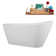 60" Streamline Soaking Freestanding Tub and Tray With Internal Drain