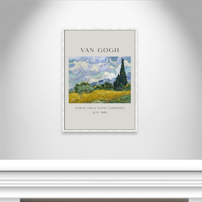 Collection «Old Fields with Cypresses» par Vincent Van Gogh, Non, Cadre photo blanc, H 35,5 po x l 25,5 po x P 0,75 po